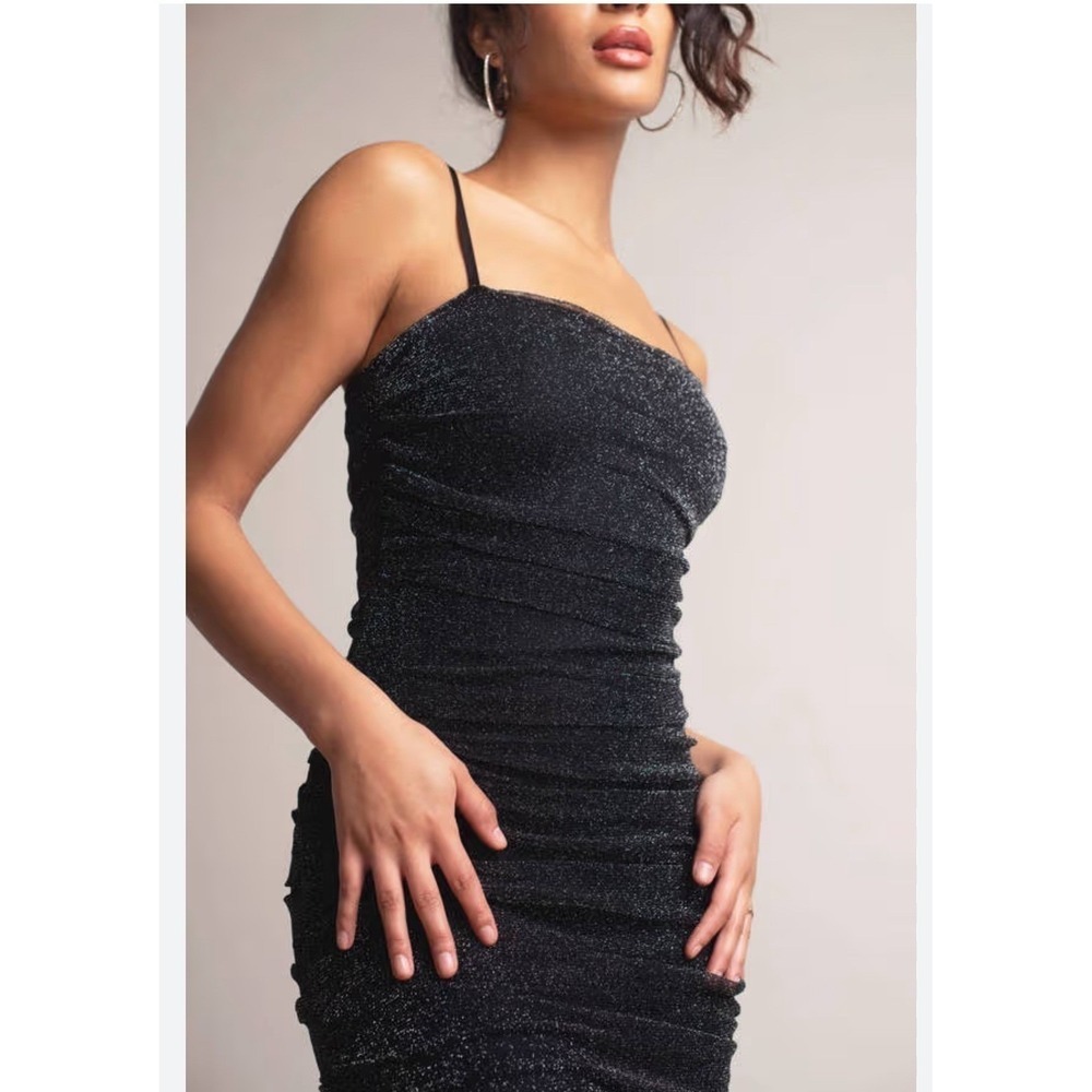 By Together Lurex Sparkle Cowl Neck Drawstring Homecoming Mini Dress Size S